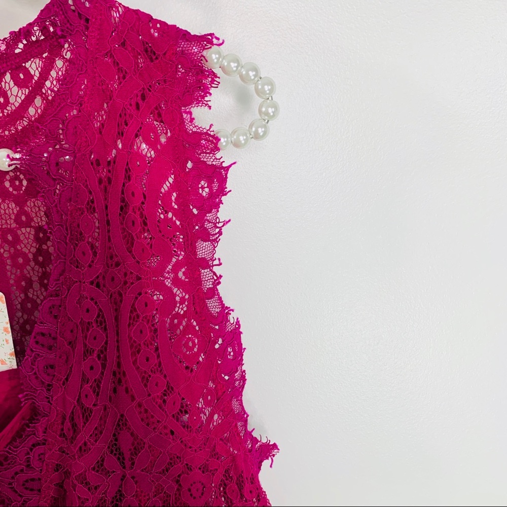 Free People Purple Lace Heart In Two Mini Dress Size Small - Picture 7 of 16
